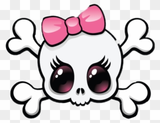 Report Abuse - Skull With Pink Bow Clipart