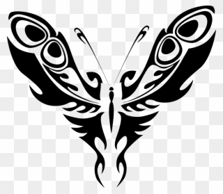 Abstract Animal Black Butterfly Png Image - Butterfly Tribal Clipart