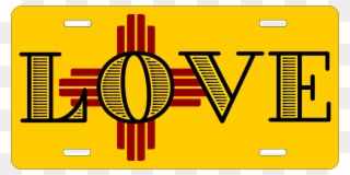 Love Zia License Plate - Flag Of New Mexico Clipart