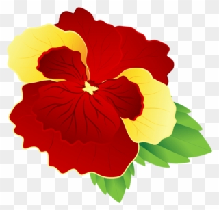 Free Png Red And Yellow Pansy Png Images Transparent - Red And Yellow Flower Png Clipart