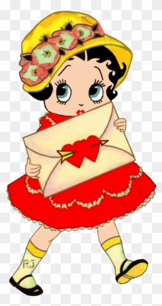 Baby Boop With A Valentine's Day Card - Betty Boop Clipart