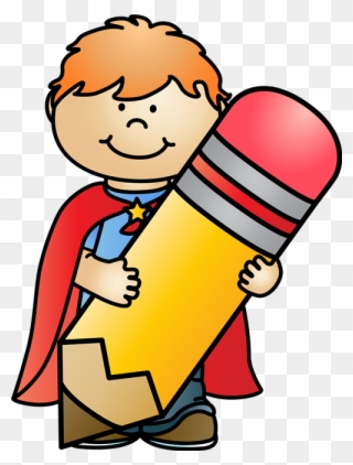 Girl With Crayon Super Child - Child Clipart