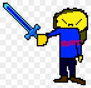 Frisk Has A Sword From Minecraft - Minecraft Clipart