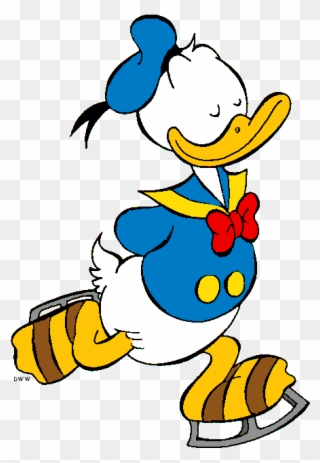 Donald Duck On Computer Ice Skating - Donald Duck On Ice Skates Clipart