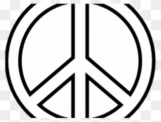 Peace Symbol Clipart Line Art - Peace Sign Coloring Page - Png Download