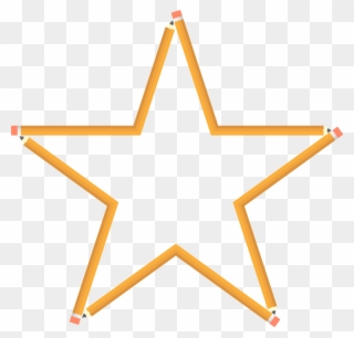 Pencil Star Black And White Stock - Star Outline Vector Png Clipart