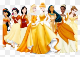 Disney Princesses Clipart Orange - Disney Princess In Orange Dress - Png Download