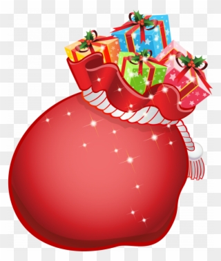 Christmas Santa Bags - Santa Bag Clipart Transparent - Png Download