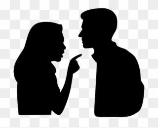 Couple Arguing Silhouette - Wife And Husband Silhouette Clipart