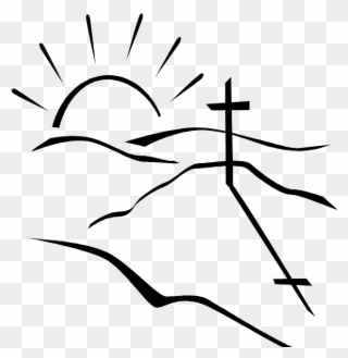 The Writer To The Hebrews, Says - Black And White Cross On Hill Clipart