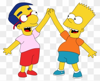 Best Friends Cartoon Images - Bart Simpson And Milhouse Clipart