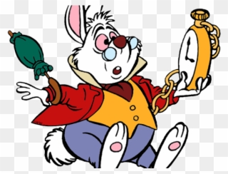 Alice In Wonderland Clipart White Rabbit - Alice In Wonderland Rabbit Cartoon - Png Download