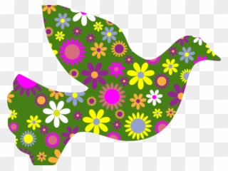Dove Clipart Flower - Dove Of Peace And Flowers - Png Download