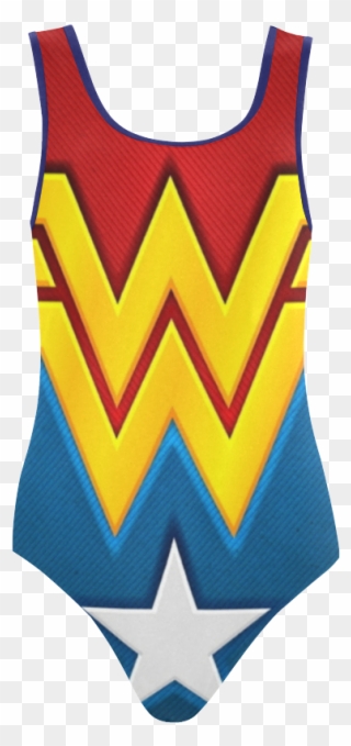 A Wonder Of A Woman Vest One Piece Swimsuit - Wonder Woman Clipart