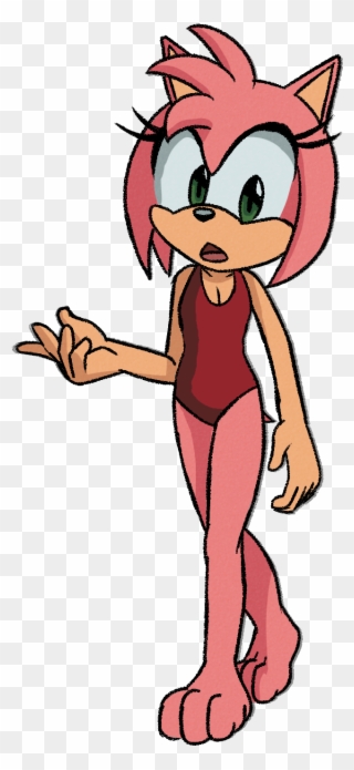 The Sonic Boom Version Of Amy Rose Wearing A Red One-piece - Amy Rose Classic Clipart