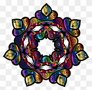 Symmetry Kaleidoscope Line Flower - Yoga Clipart