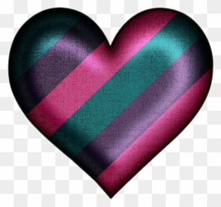 Striped Heart Clipart - Heart - Png Download
