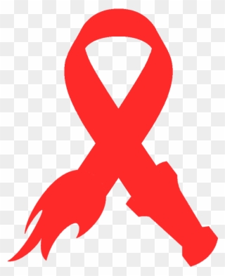 Fire Ribbon - Hiv/aids Clipart
