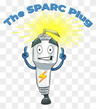 Cartoon Of Spark Plug Pointing To Text "the Sparc - Spark Plug Clipart