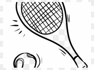 Tennis Ball Clipart Coloring Sheet - Tennis Racket Coloring Pages - Png Download
