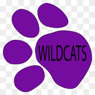 Wildcats Purple Paw Print Clipart