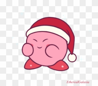 "santa Hat Kirby 💖 - Kirby In A Santa Hat Clipart