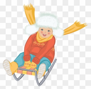 People, Illustration, Individual, Person, People Cute - Niño Con Trineo Png Clipart