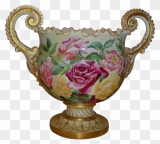 Spectacular Ornate Antique American Belleek Jardiniere - Porcelain Clipart