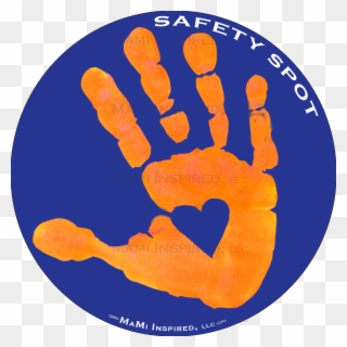 Safety Spot Orange Kids Hand Car Magnet Handprint Parking - Kids Hands On Car Parking Clipart