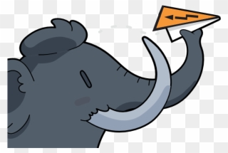 Mastodon Software's Illustration Of An Elephant Throwing - Airplane Clipart