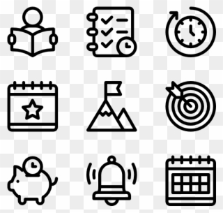 Time Management - White Icons Png Clipart