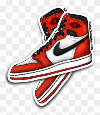 Jordan 1 "chicago" Sneaker Sticker - Nike Air Jordan I Clipart