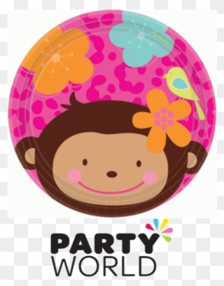 Amscan 18cm International Monkey Love Paper Plates Clipart