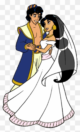 Download Princess Jasmine And Aladdin Wedding Clipart - Disney Princess Wedding Clipart - Png Download