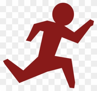 Men Clipart Red - Black Running Man Cartoon - Png Download