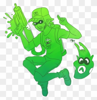 Splatoon Green Fictional Character Vertebrate Cartoon - Splatoon Clipart
