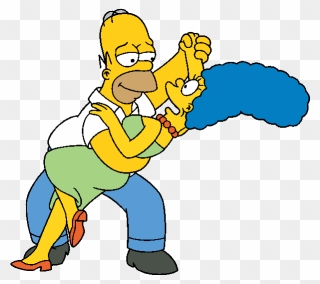 The Simpsons Clip Art Image - Homer And Marge Simpson - Png Download