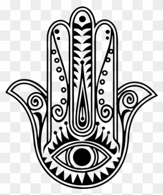 Hamsa Hand Outline With Eye Clipart Pinclipart