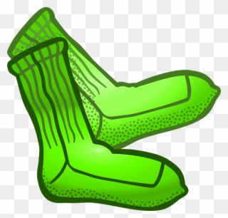 Clothes, Sock, Socks, Stocking, Verbs - Green Socks Clipart - Png Download
