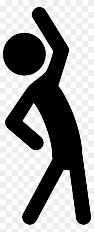 Stretching Man Silhouette Raising Right Arm Comments - Png Stretching Clipart