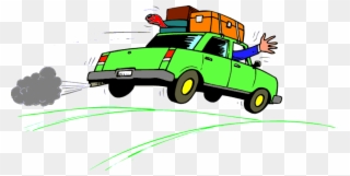 Family Car Trip - Car Driving Away Clip Art - Png Download