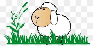Word Of God, Grass, Bible, Cartoon, Sheep, Image, Death - Sheep Grass Clipart - Png Download