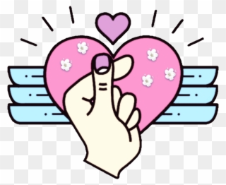 Heart Finger Kpop Background Decorate - Finger Heart Tote Clipart