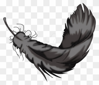 Twin Drawing Feather - Raven Feather Drawing Clipart