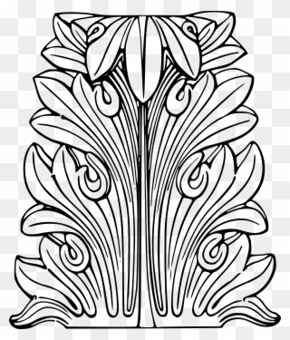 Big Image - Acanthus Leaves Line Drawing Clipart