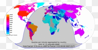Animated Maps Of Two Days Of Dns Workload For The - Countries In The World That Drive Clipart