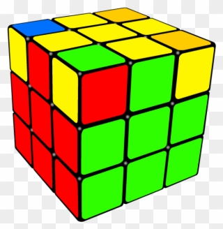 Permuted Last 4 Corners Of The Rubix Cube - Solve The Yellow Side Clipart