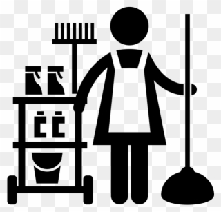 Industrial Maid Rubber Stamp - Janitorial Icon Clipart