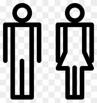 Standing Male And Female Outline Comments - Male And Female Outline Icon Clipart