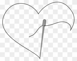 Heart Pin Sew Png Image - Needle And Thread Heart Clipart